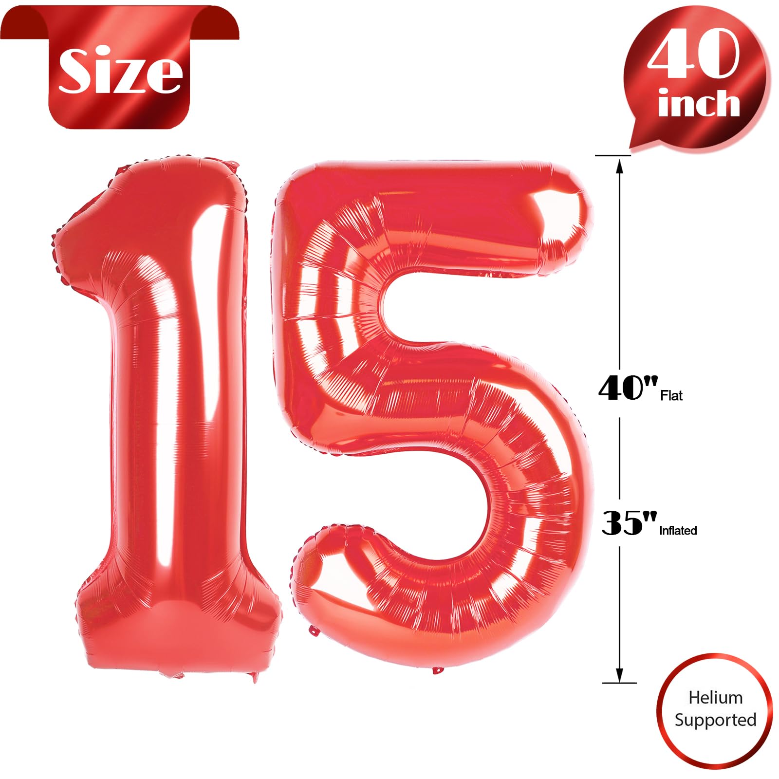 IWERP red foil balloon décor adds sleek, modern flair to celebrations.