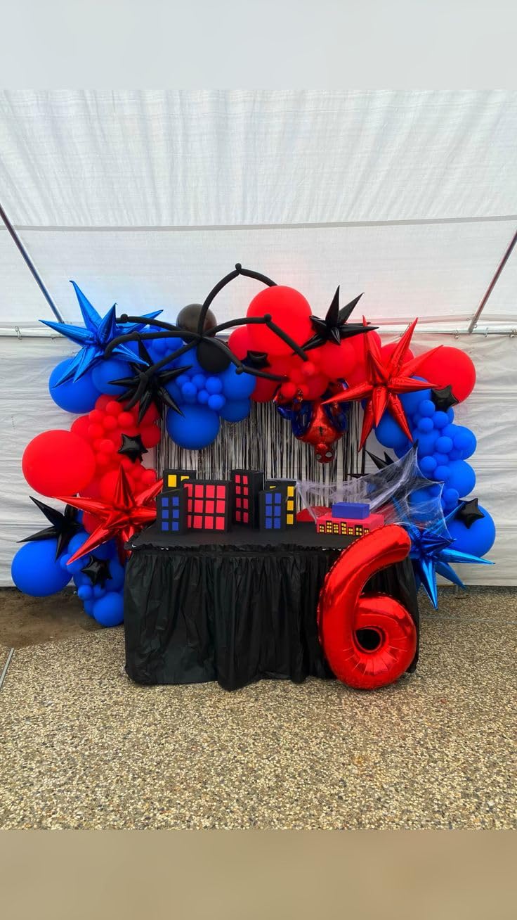 IWERP Red foil number six adds a vibrant centerpiece for party décor.