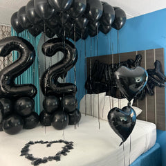 IWERP foil numeral 20 black balloon keeps focal point