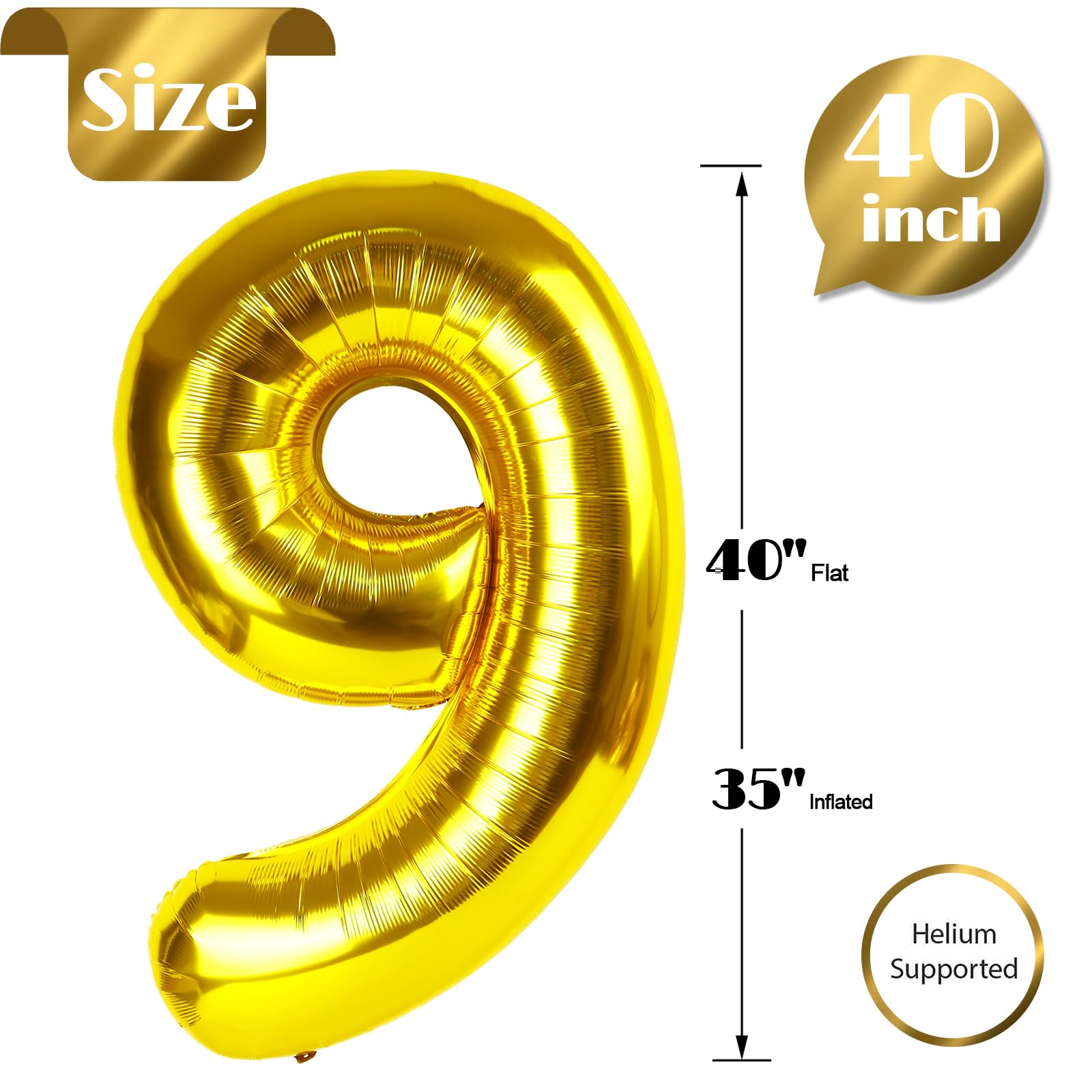 IWERP glittering gold balloon decor for elegant birthday celebrations.