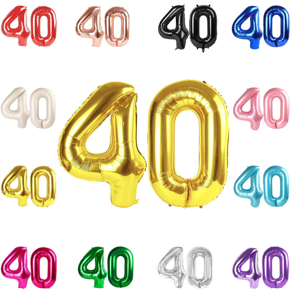 IWERP Gold 40-balloon, 40-inch size, ideal backdrop for milestone photos.