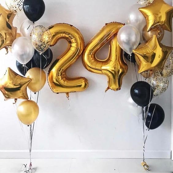 iwerp gold foil 3rd birthday balloon for elegant milestone décor