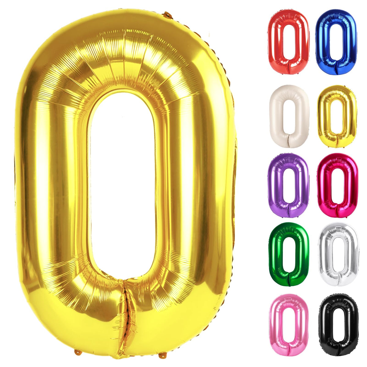 IWERP Gold Number 0 Balloon, 40-inch, eye-catching birthday photo backdrop.