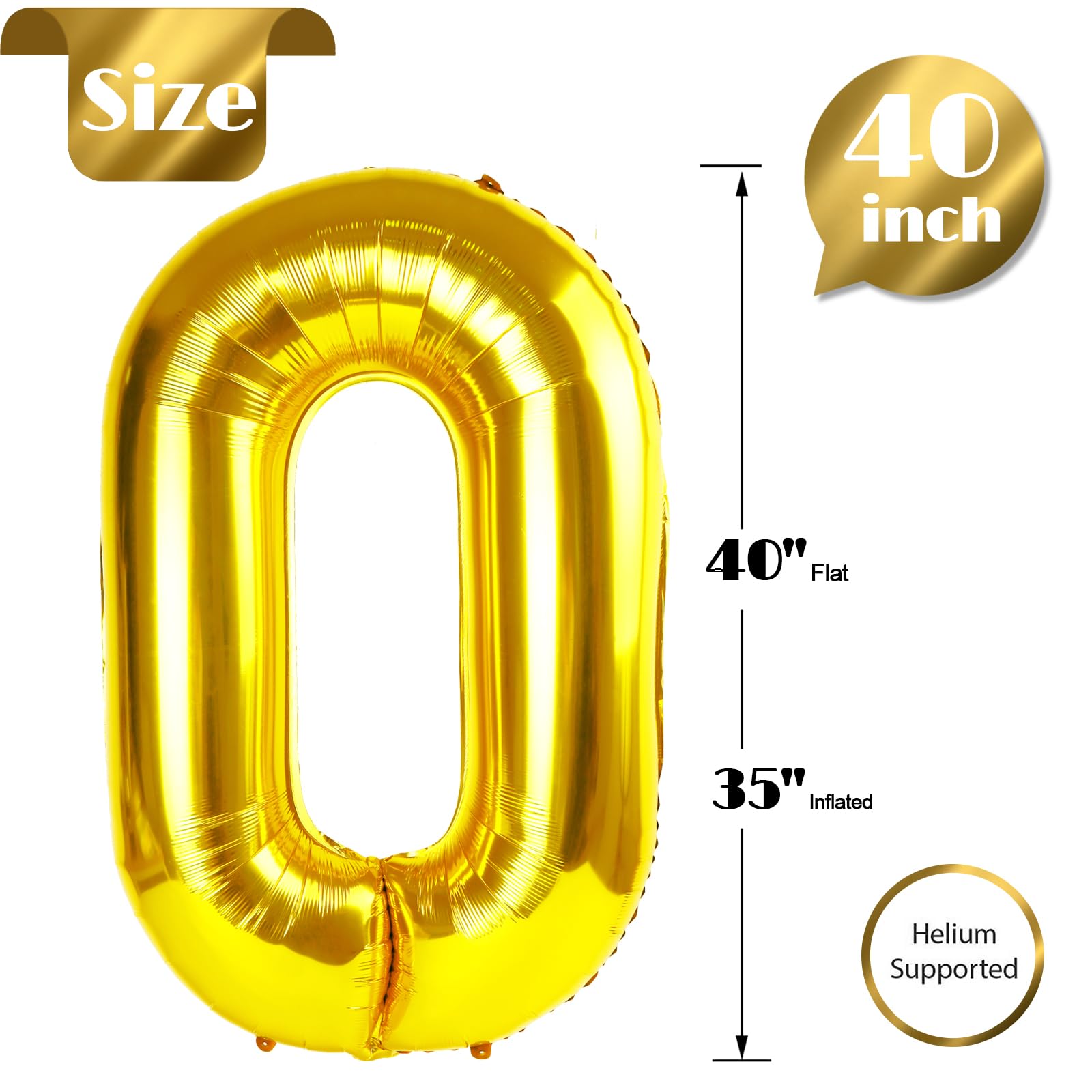 IWERP Gold Number 0 Balloon acts as a memorable photoshoot prop for birthdays.
