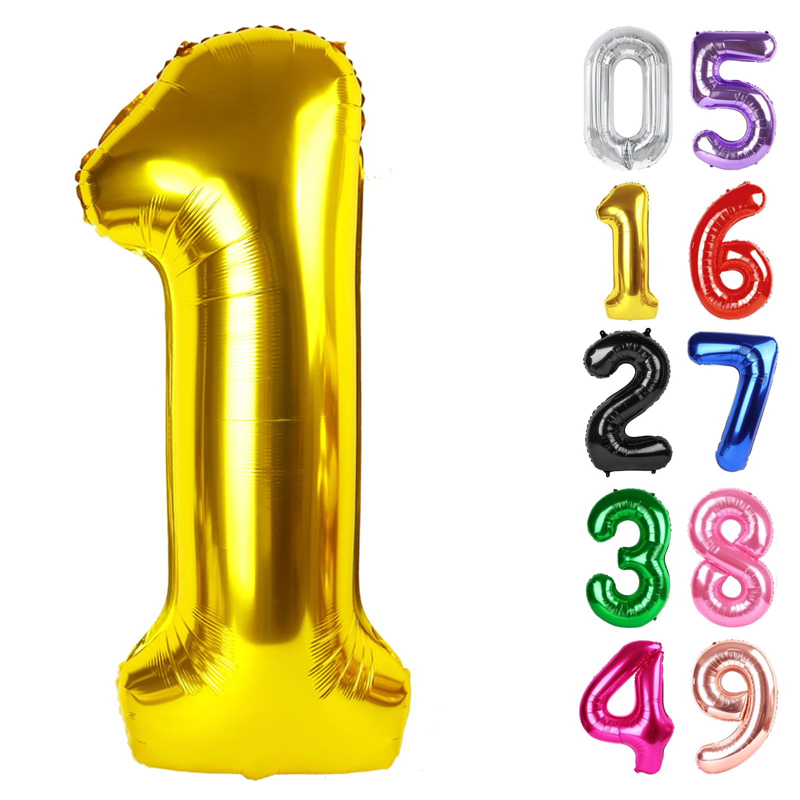 IWERP Gold Number 1 Balloon 40-inch anchors a first birthday photo backdrop.