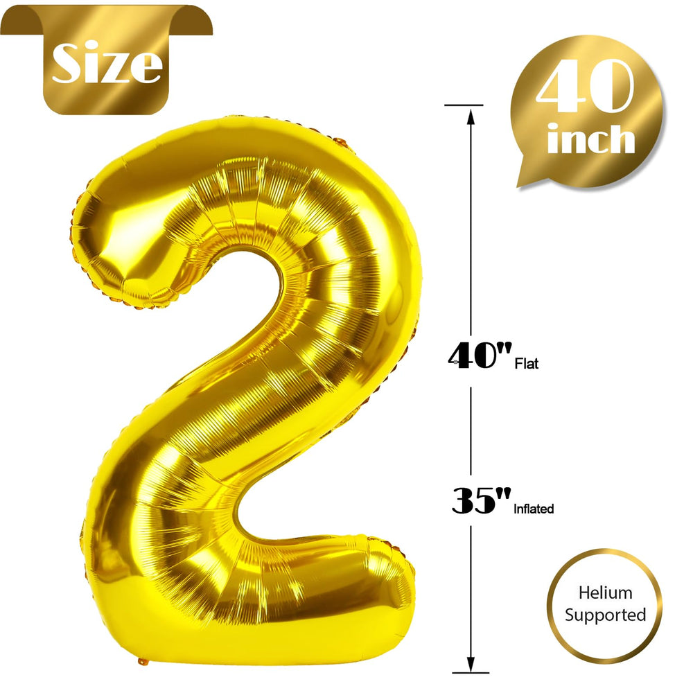 IWERP Gold Number 2 balloon enhances a baby birthday setup