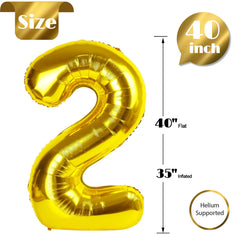 IWERP Gold Number 2 balloon enhances a baby birthday setup