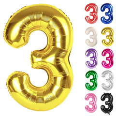 IWERP Gold Number 3 balloon, 40-inch, creates a striking photo backdrop.