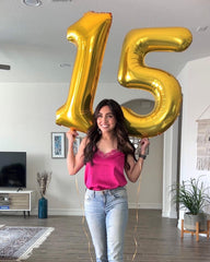 IWERP gold 5 balloon 40-inch paired with other letters for photo backdrop