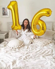 IWERP gold number 6 balloon for photo spot highlighting sixth birthday vibe.