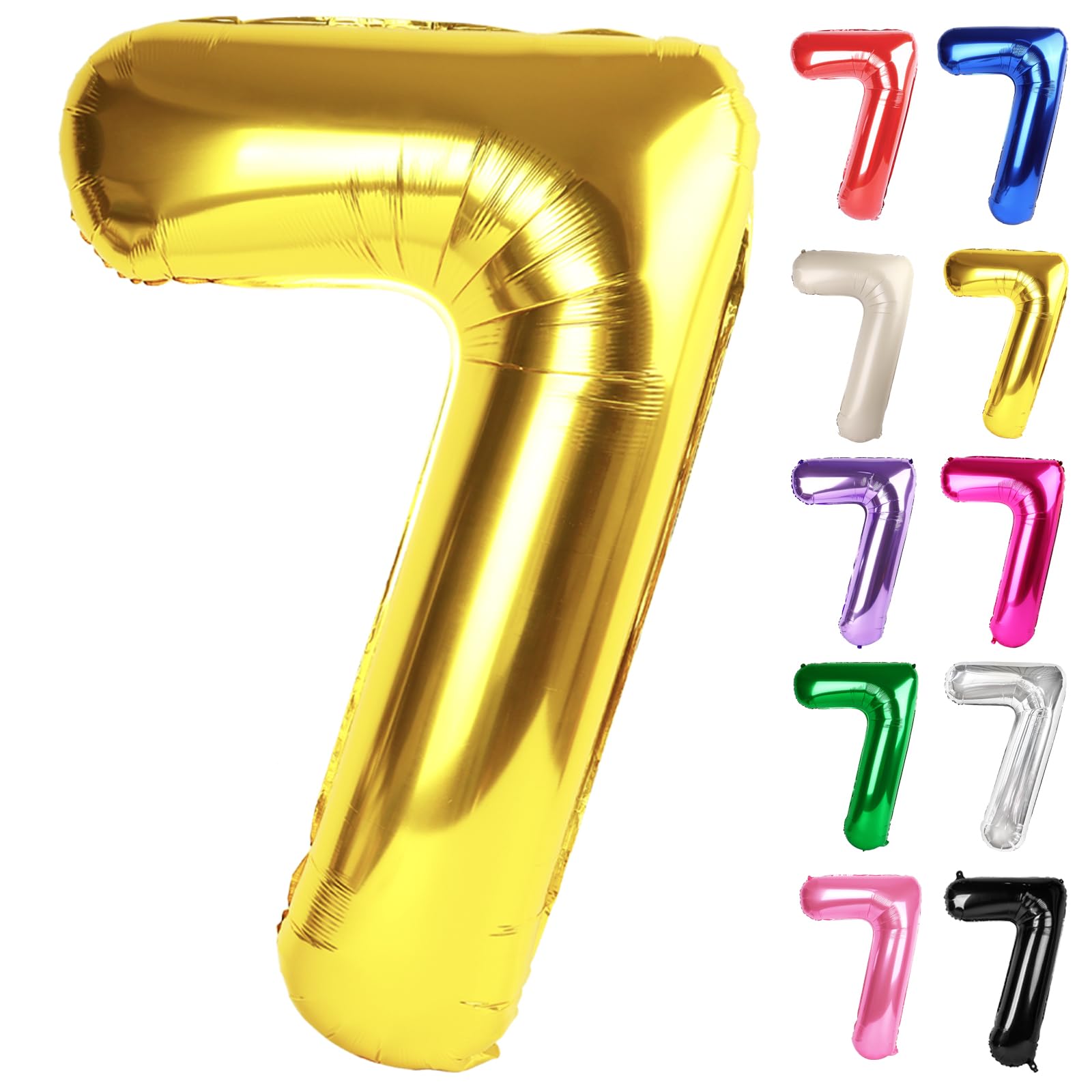 IWERP gold number 7 balloon 40-inch for a bold birthday photo backdrop