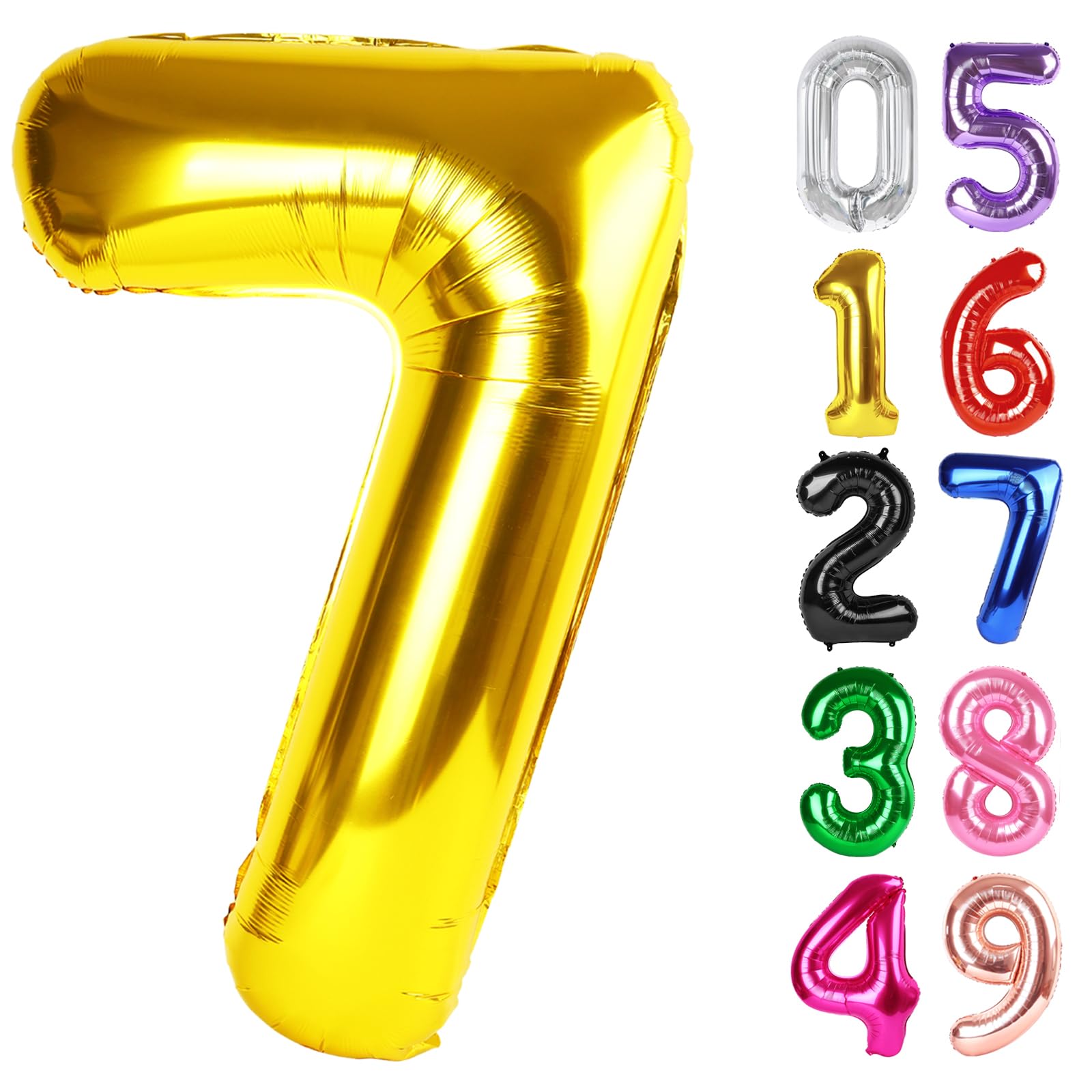 IWERP gold-number-7-balloon 40-inch creates a dramatic birthday centerpiece.