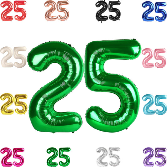 IWERP green 25 balloon, 40-inch, ideal for bold birthday photo backdrops.
