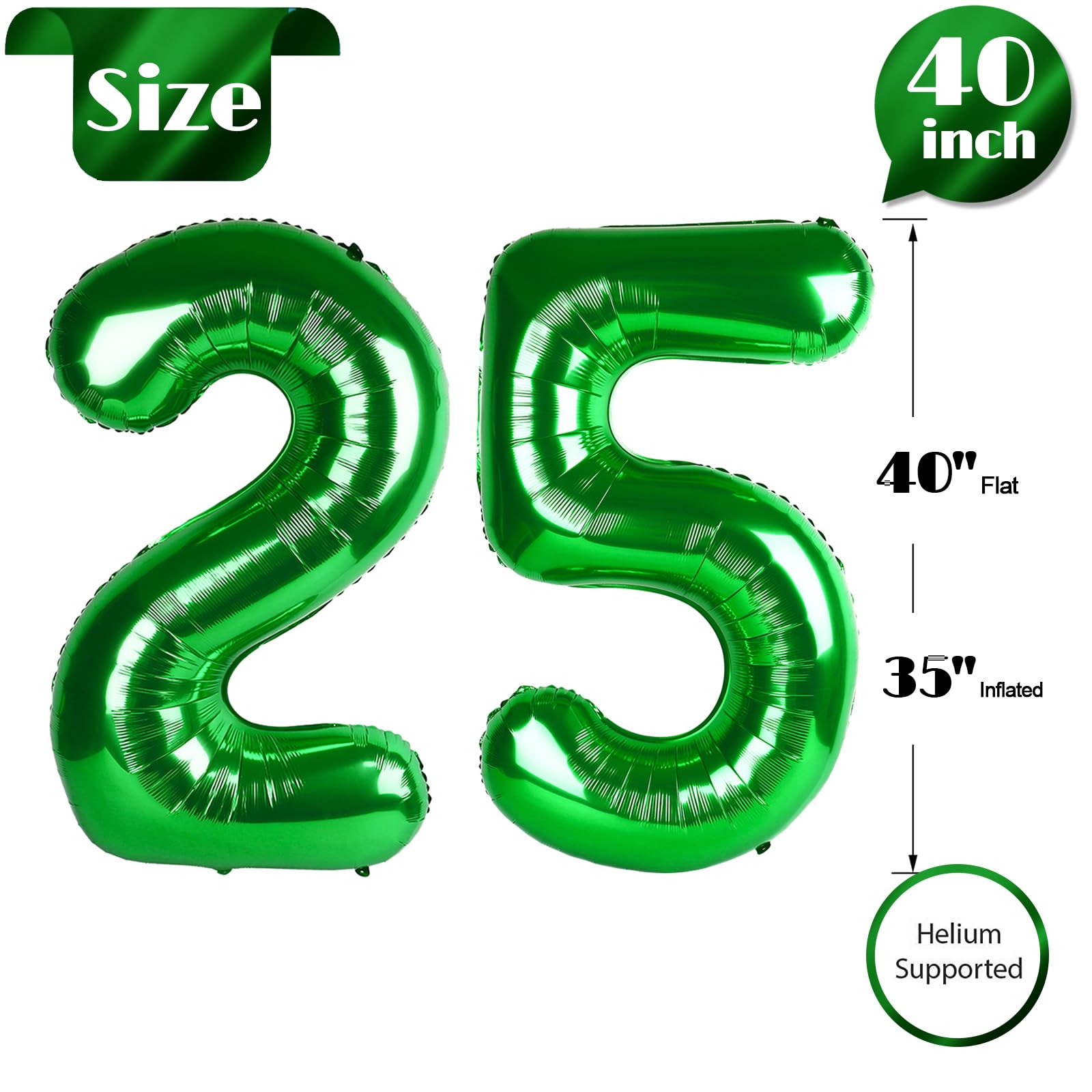 IWERP green 40-inch number balloon for photo backdrop and prop use.