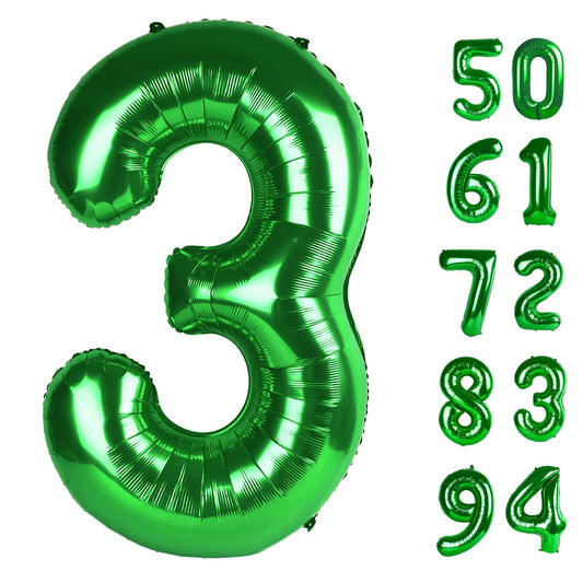 IWERP green 40-inch number 3 balloon creates a bold birthday photo backdrop