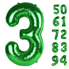 IWERP green 40-inch number 3 balloon creates a bold birthday photo backdrop