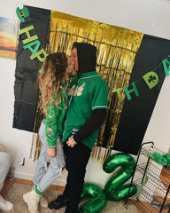 IWERP green birthday decor backdrop enhances celebrations.