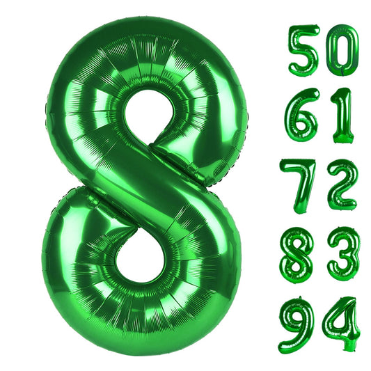 IWERP green foil number 8 balloon 40inch creates a striking birthday photo backdrop.