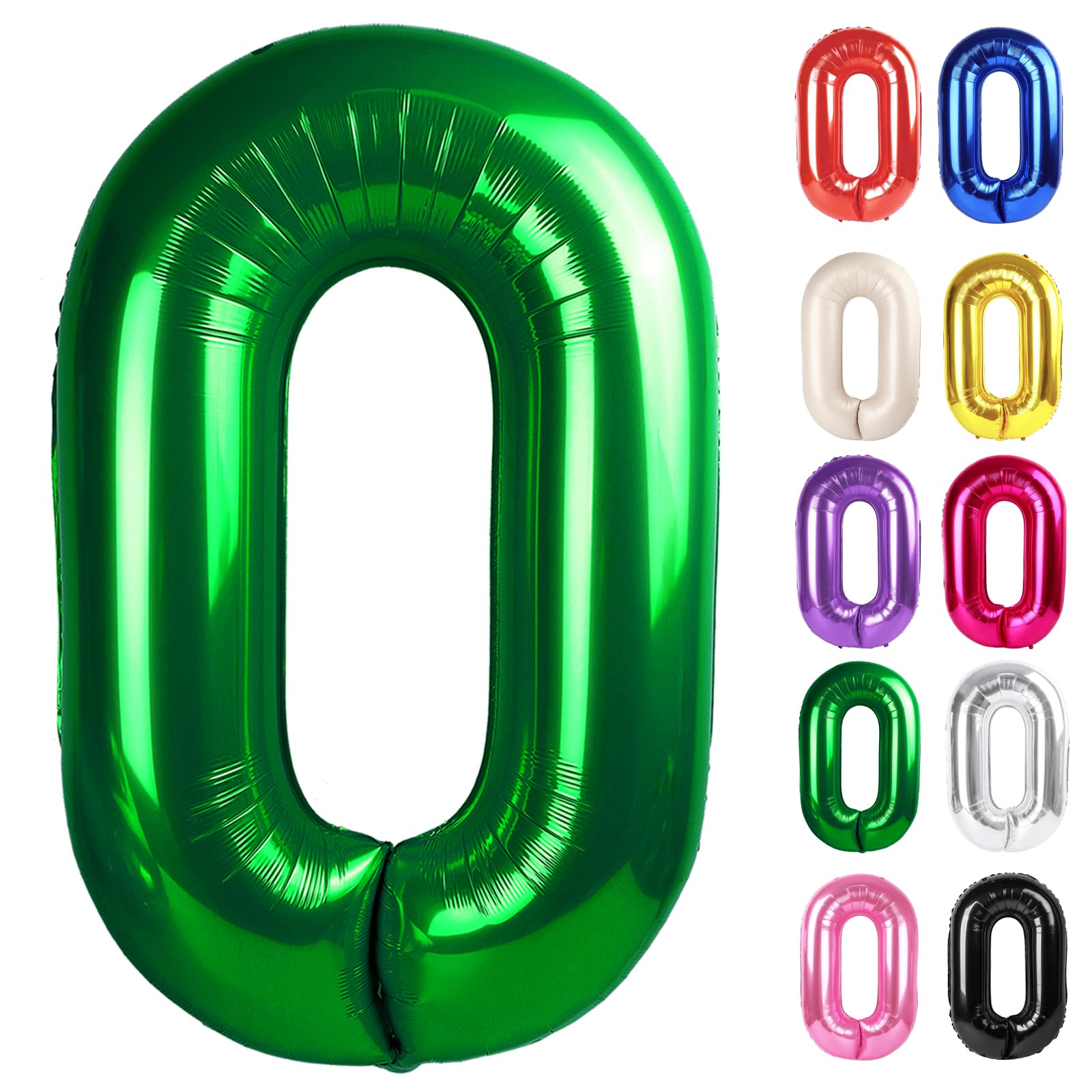 IWERP green 40-inch number 0 balloon for milestone birthday photo backdrop.