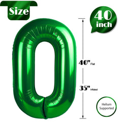 IWERP green number 0 balloon hanging setup for simple decor.