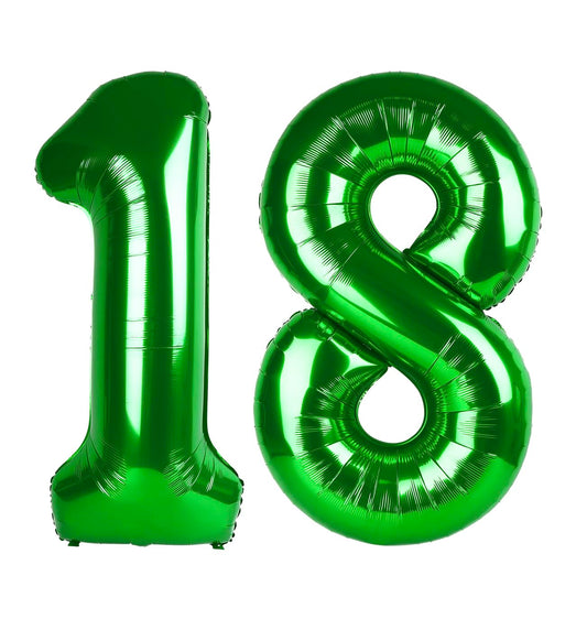 IWERP Green Number 18 Balloon 40-inch—a bold backdrop for photos at 18th birthdays.