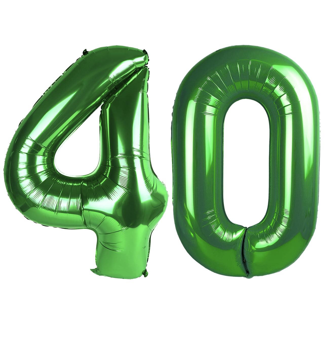 IWERP green number 40 balloon creates a bold centerpiece for 40th birthday photos.