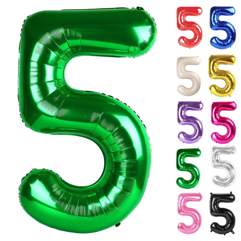 IWERP green number 5 balloon 40-inch bold focal point for photos.
