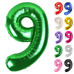 IWERP green number 9 balloon 40-inch creates a bold birthday backdrop.