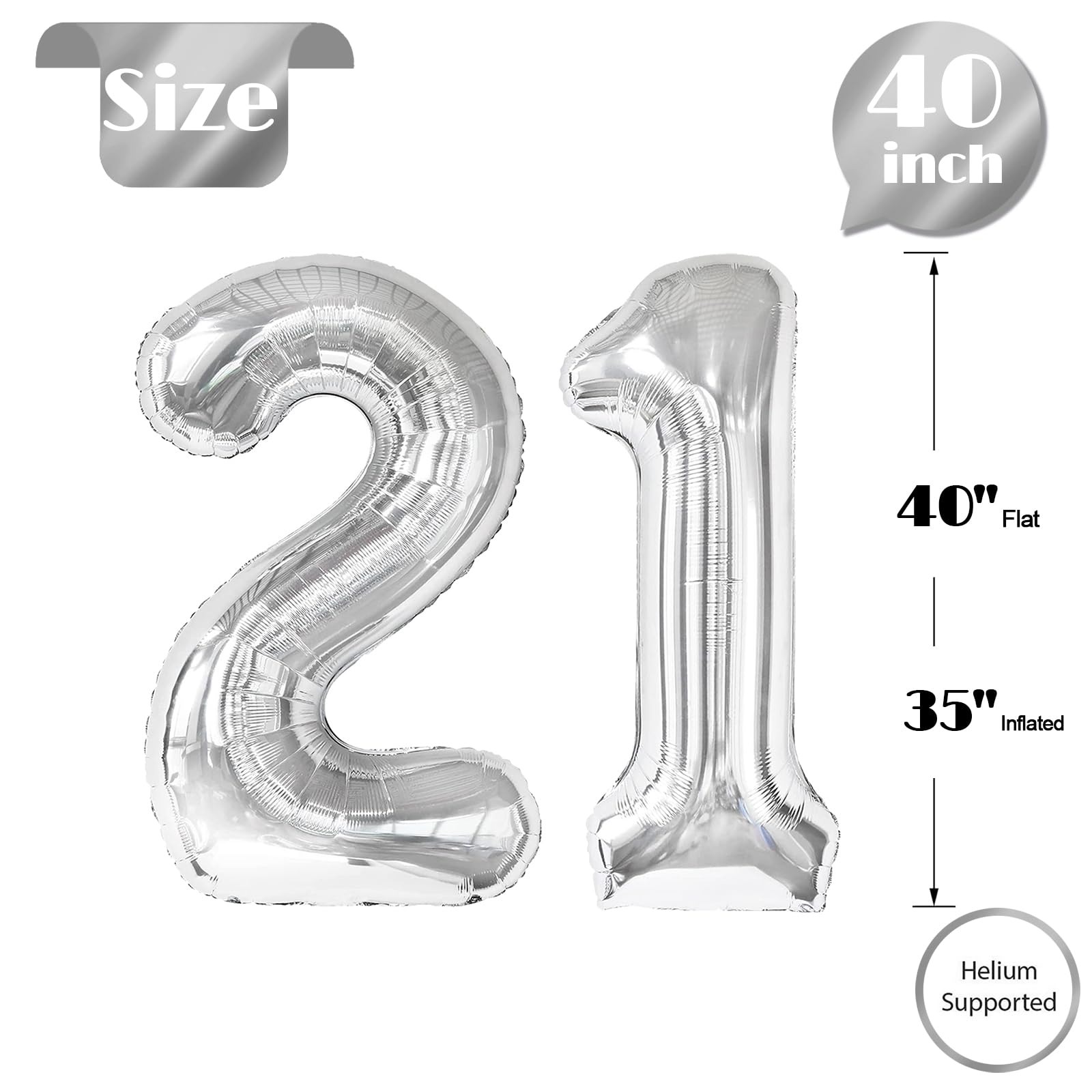IWERP helium or air inflated 21 balloon offers flexible decorating