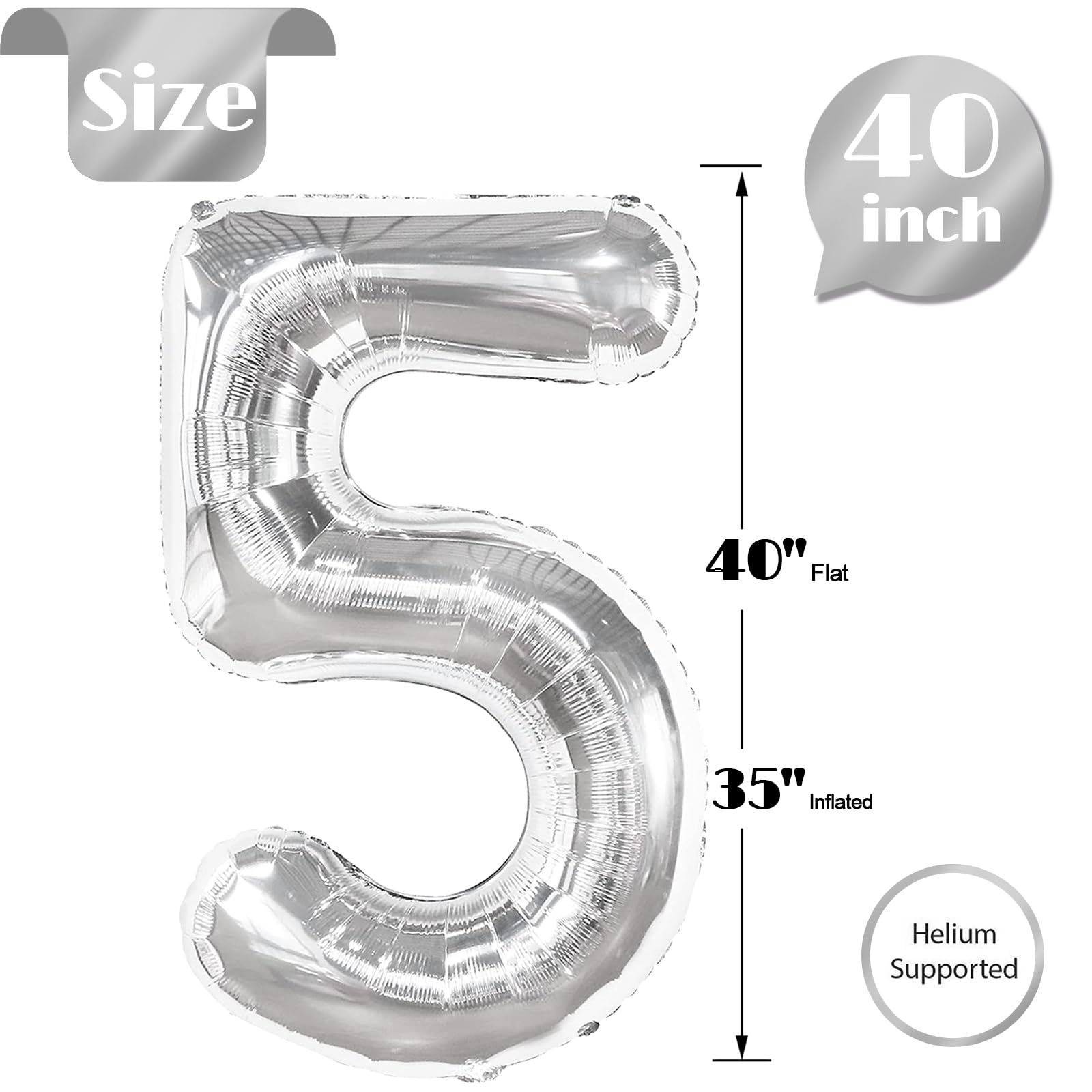 IWERP helium or air number balloon, versatile for floating or wall displays.