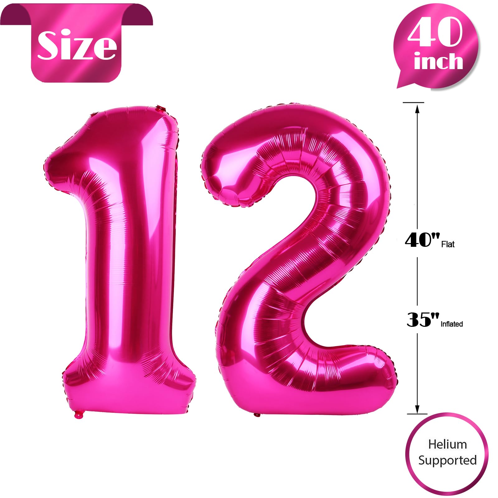 IWERP hot pink 12 balloon 40-inch centerpiece display