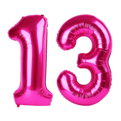 IWERP hot pink 40-inch 13-number balloon creates a bold party backdrop
