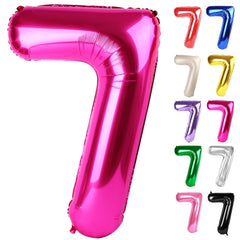 IWERP hot pink 40-inch number 7 balloon, bold centerpiece for birthday photo shoots.