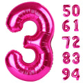 IWERP hot pink 40-inch number balloon side view for bold birthday backdrops
