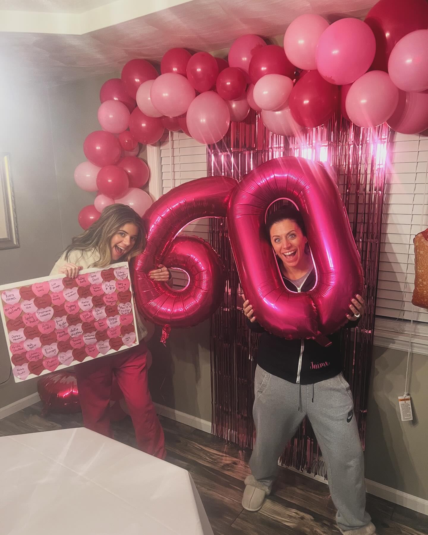 IWERP hot pink 60-number balloon standee boosts milestone photos