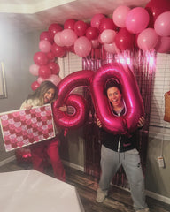 IWERP hot pink 60-number balloon standee boosts milestone photos