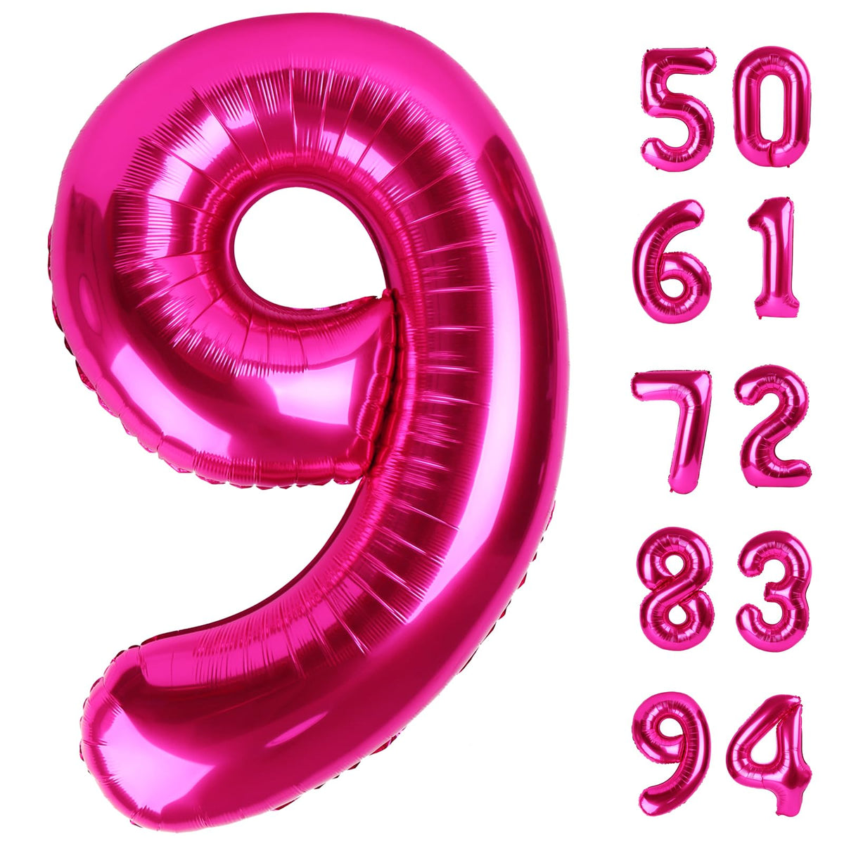 IWERP hot pink 9 balloon, 40-inch creates a bold birthday backdrop.