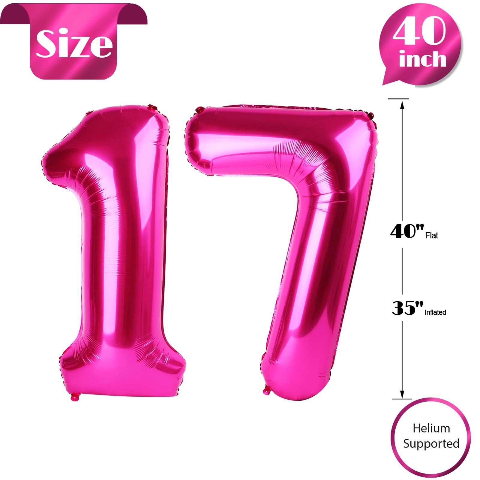 IWERP vibrant hot-pink birthday backdrop balloon for celebrations