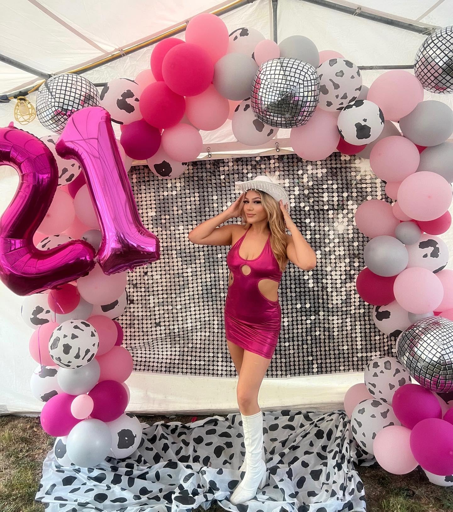 IWERP hot pink foil balloon for festive celebrations and decor