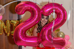 IWERP hot pink 0 balloon is self-sealing and reusable for future celebrations.