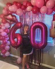 IWERP hot pink number 10 balloon with foil shine for vibrant decor