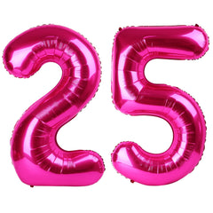 IWERP hot pink number 25 balloon 40 inch for standout birthday photo backdrops.