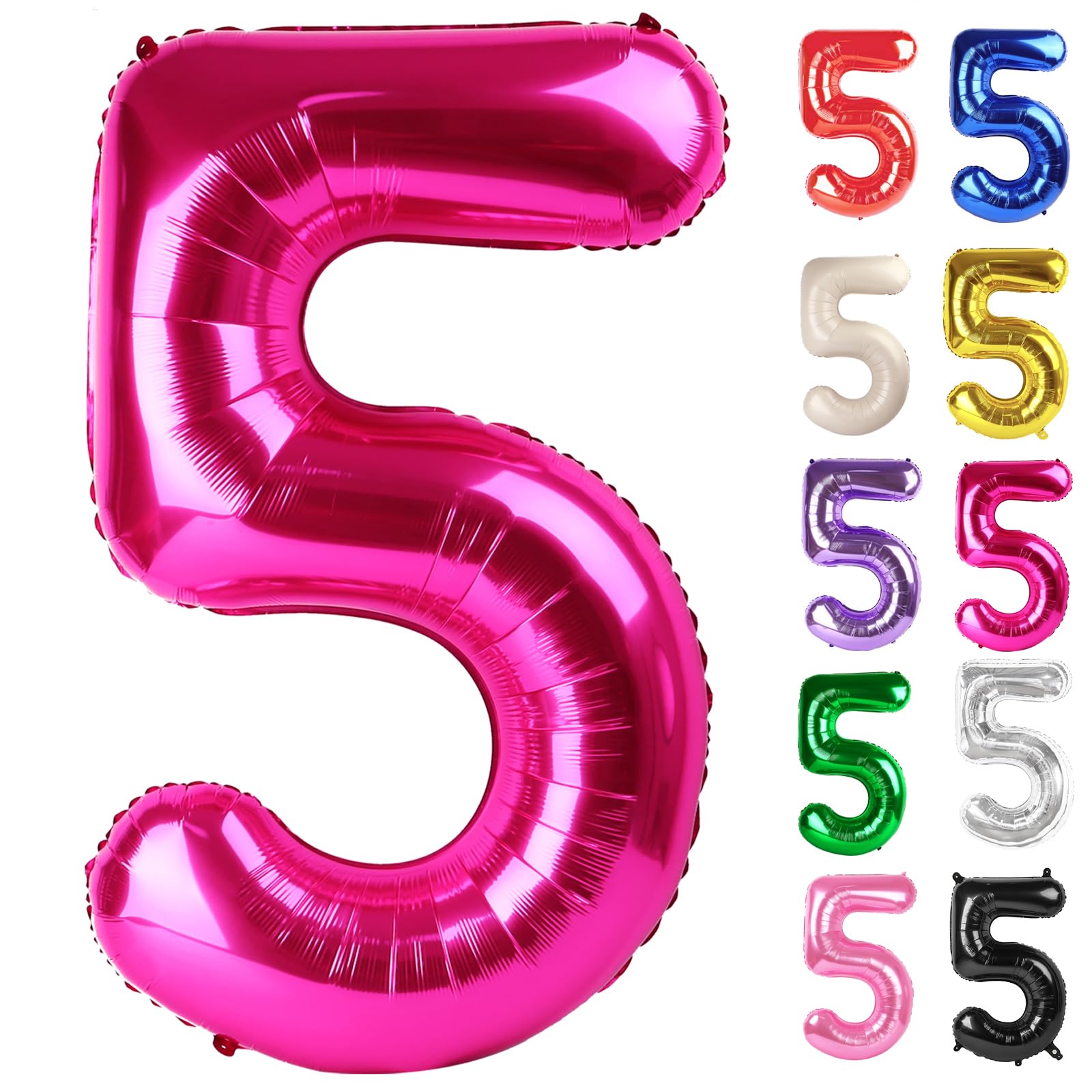 IWERP hot pink 40-inch number 5 balloon as a bold photo backdrop.