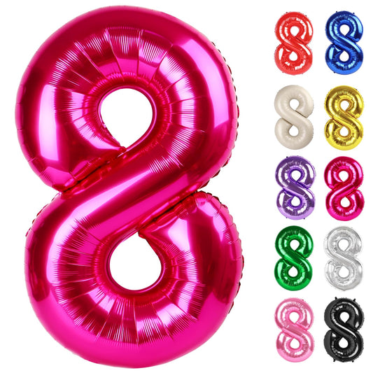 IWERP hot pink 40-inch number 8 balloon for bold birthday photos.