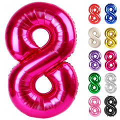 IWERP hot pink 40-inch number 8 balloon for bold birthday photos.