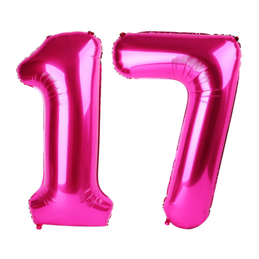 IWERP hot pink 40-inch number balloon ready for party photos