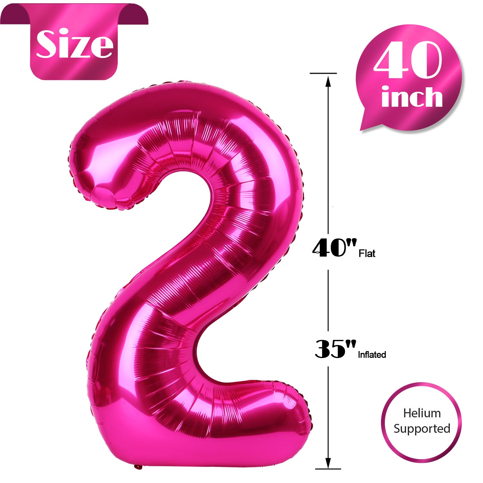 IWERP hot pink number balloon hanging decor for elegant styling.