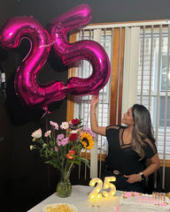 IWERP hot pink number balloon self-seals for easy reuse