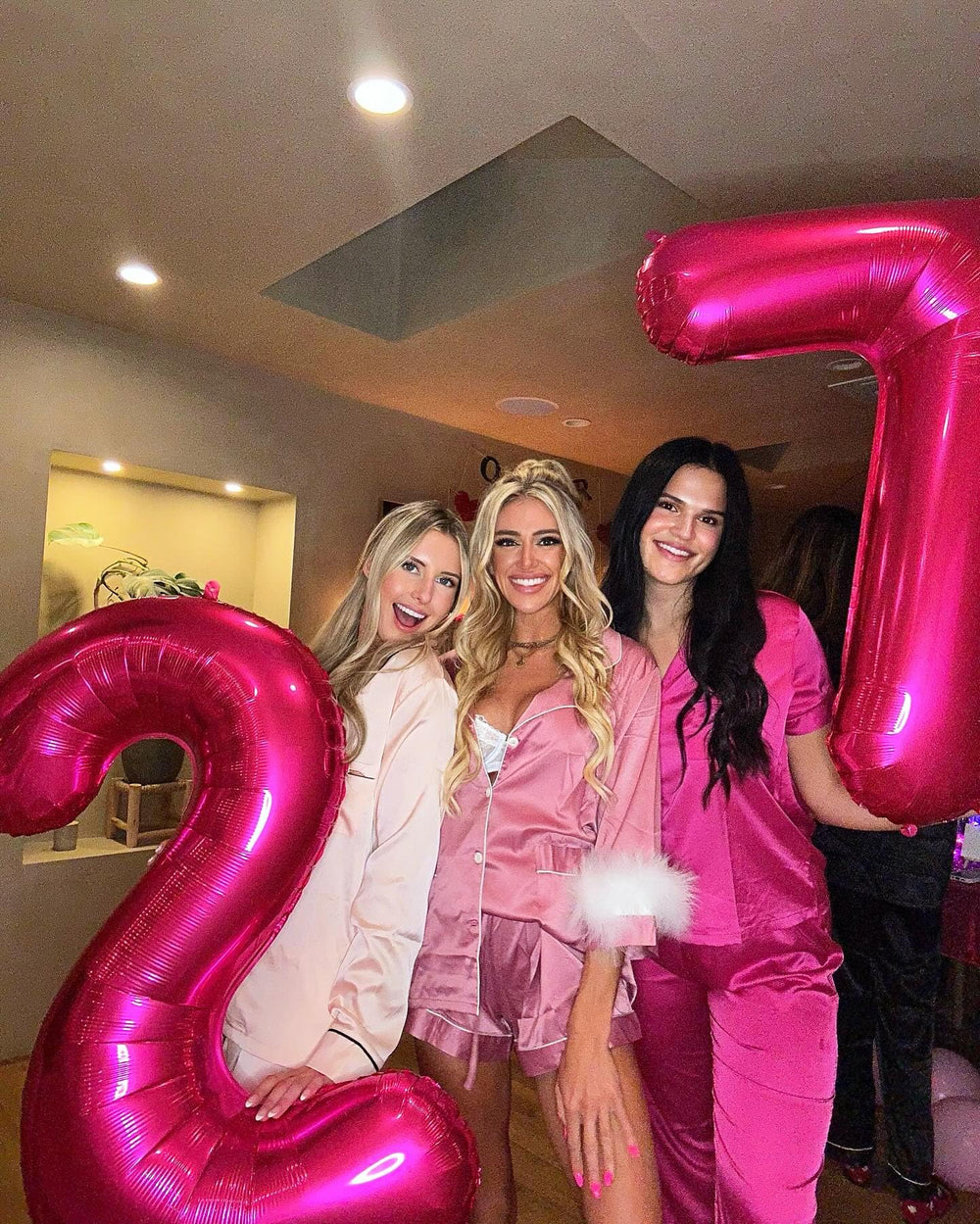 IWERP hot pink 7th birthday balloon prop for playful party photos.