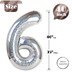 IWERP Laser Silver 6 balloon hanging decor adds a festive focal point.